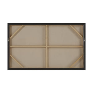 Back view of Lacey canvas art showing the wooden frame and hanging hardware.
