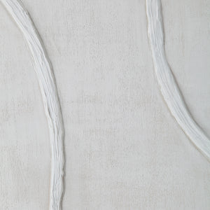 Close-up of Cellier artwork highlighting a textured white line on a light background.