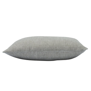 Giverny Indoor Pillow viewed from the side, showcasing its plush, rectangular shape and check pattern.