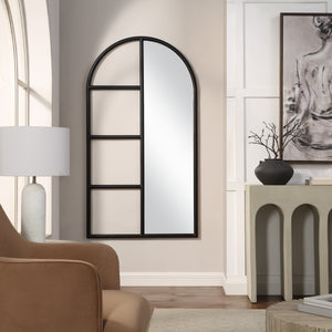 Trellis Mirror by Renwil displayed in a room setting with a lamp and decorative elements.