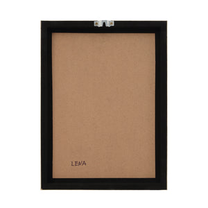 Back view of Henriette framed artwork with a brown backing and a metal hanger