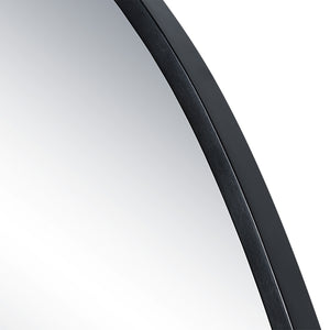 Close-up of the Bozeman Wall Mirror showcasing its black frame detail.