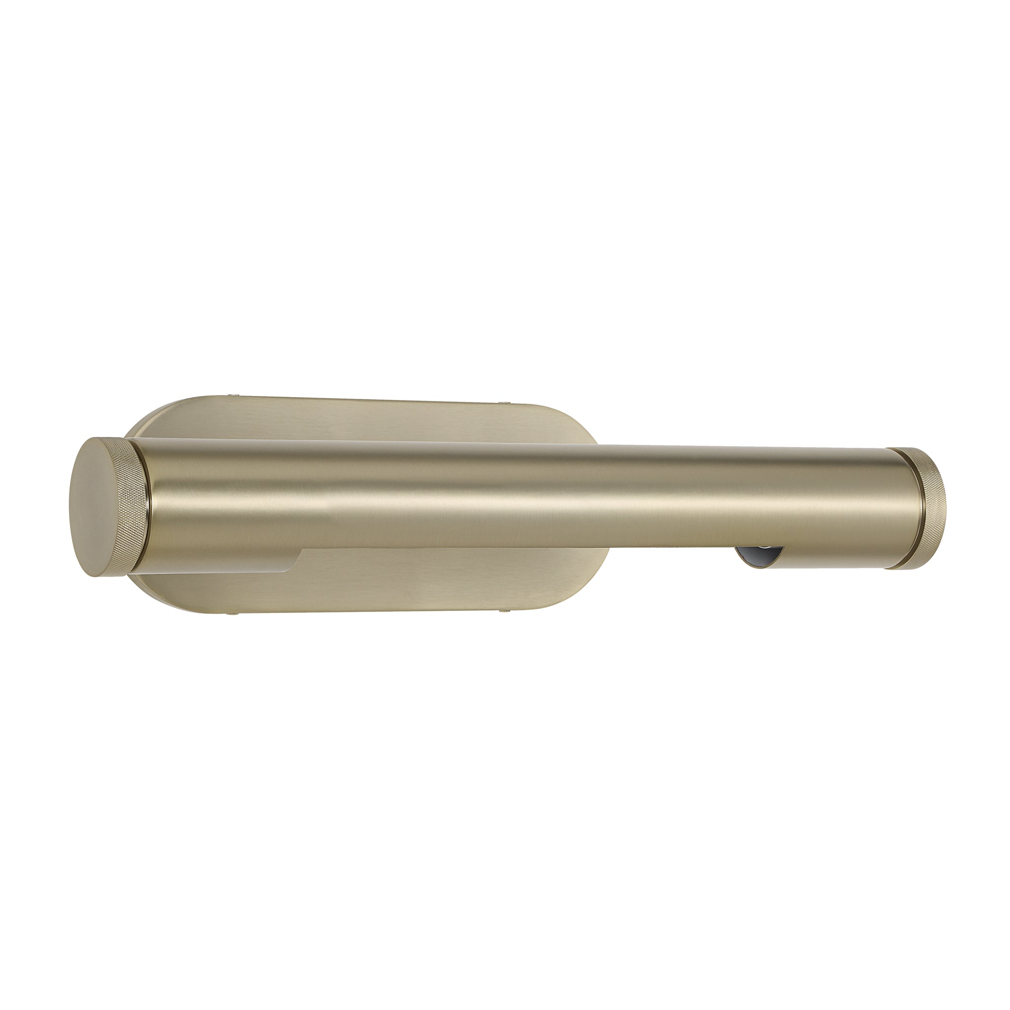 Opale wall sconce in brushed nickel, showcasing a minimalist cylindrical shape with a round end cap.
