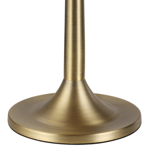 Viana Table Lamp close-up of the gold base, showcasing a smooth metallic finish.