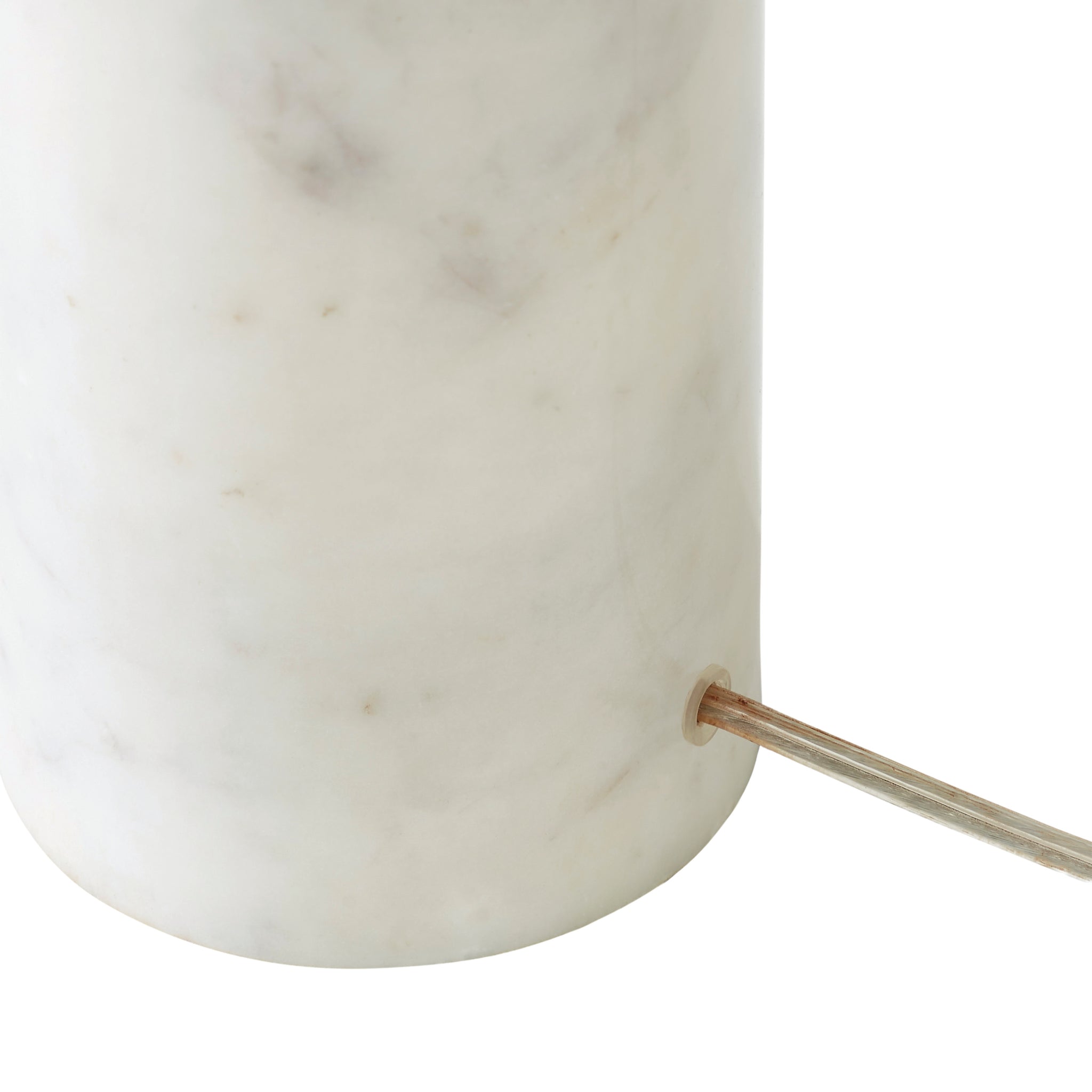 Lozica Floor Lamp featuring a cylindrical white marble base with a visible electrical cord.