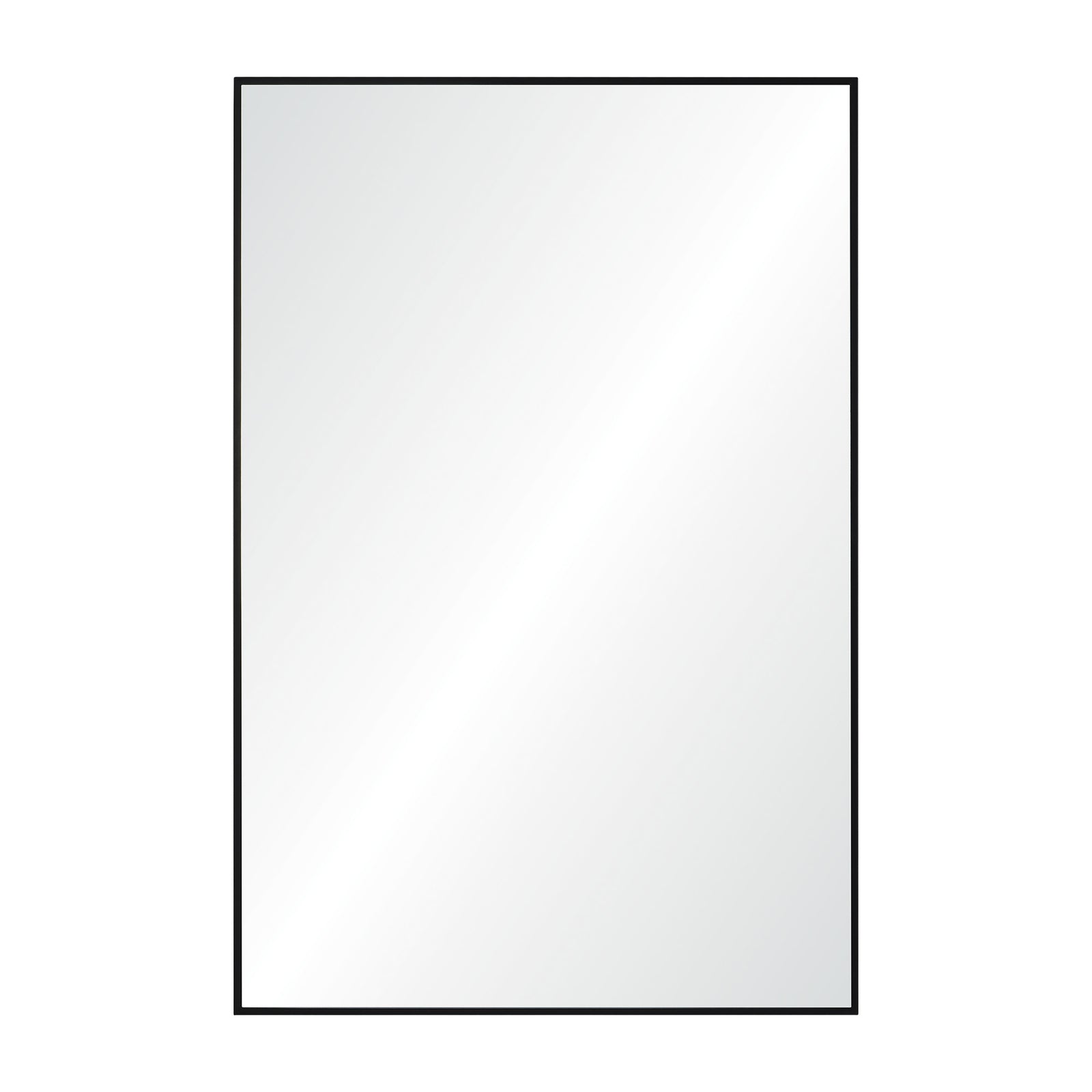 Amara Wall Mirror with a sleek black frame and reflective surface, front view.