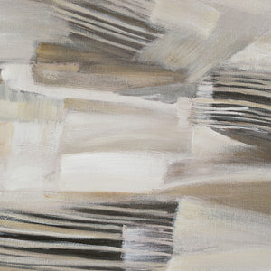 Close-up of Lux canvas art highlighting abstract beige and gray textures
