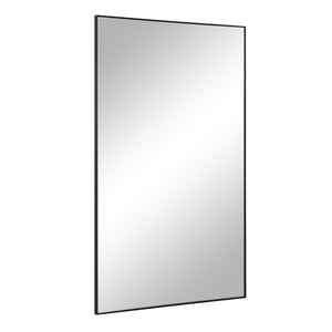 Loutro mirror by Renwil, angled view showcasing the black frame and reflective surface.