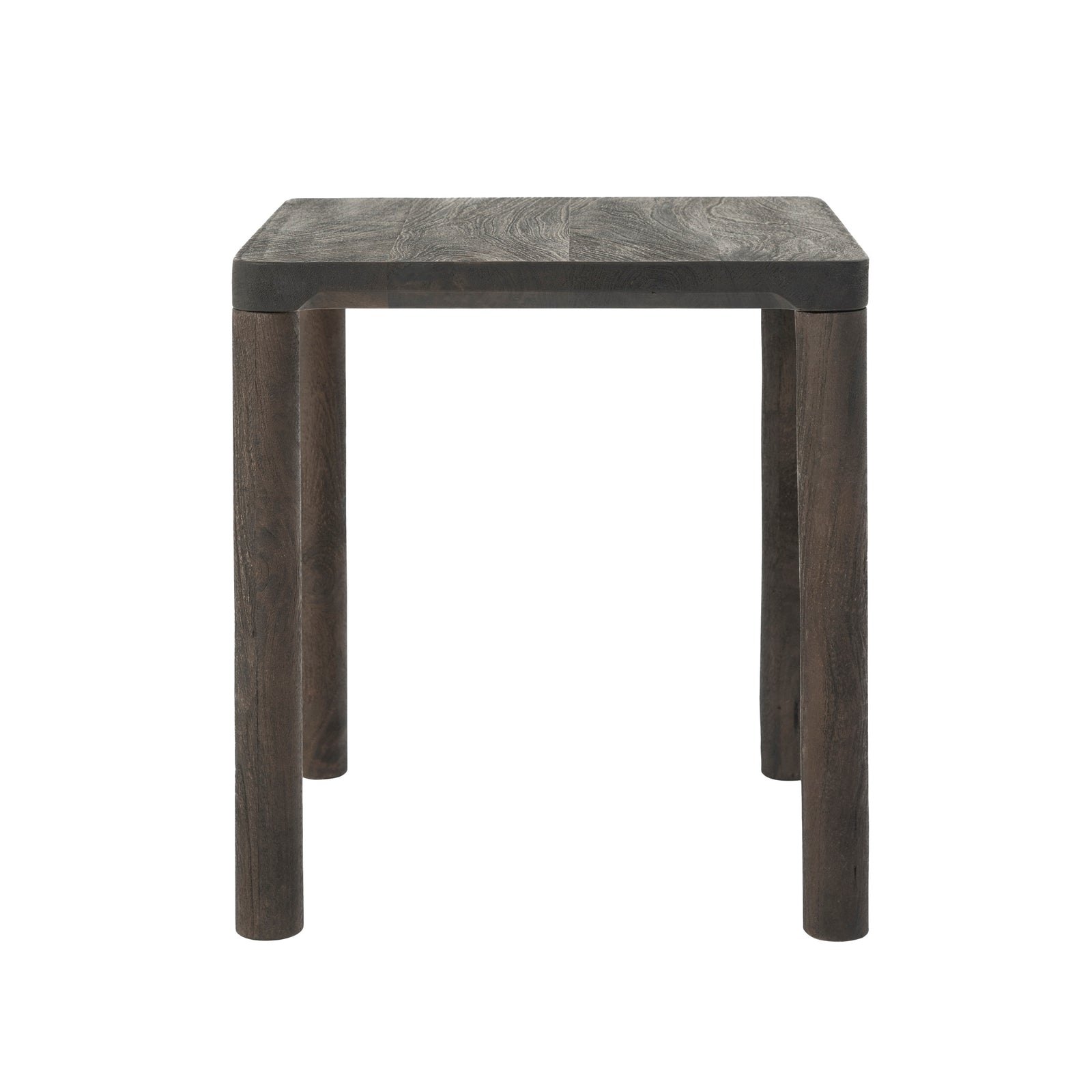 Clusia 19.0" Height Side Table in dark wood with smooth square top and tapered legs
