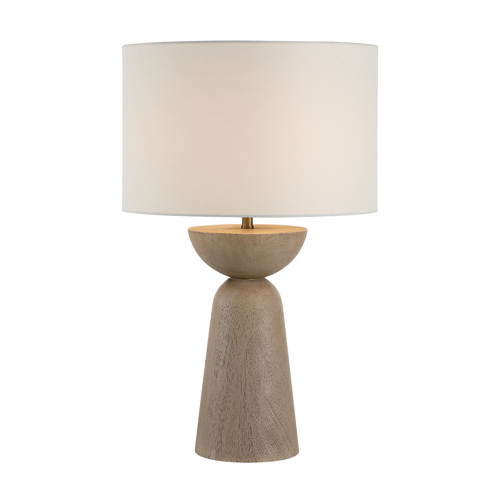 Alba Table Lamp with a white fabric shade and light wood base, featuring a modern design.