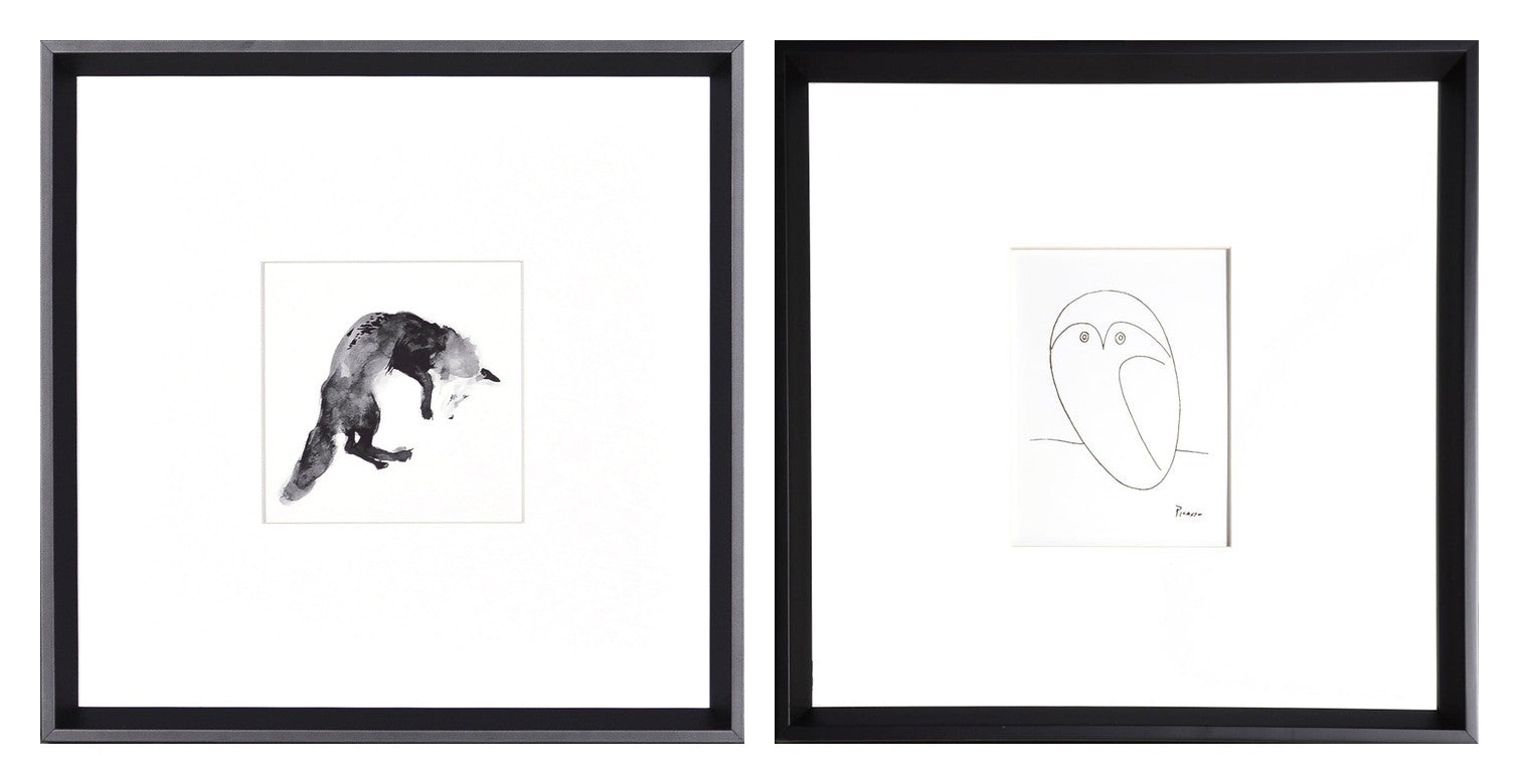 Black & White Wildlife Squares Pair Bundle
