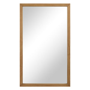 Salia mirror by Renwil with a natural wood frame, showcasing a clear reflective surface.
