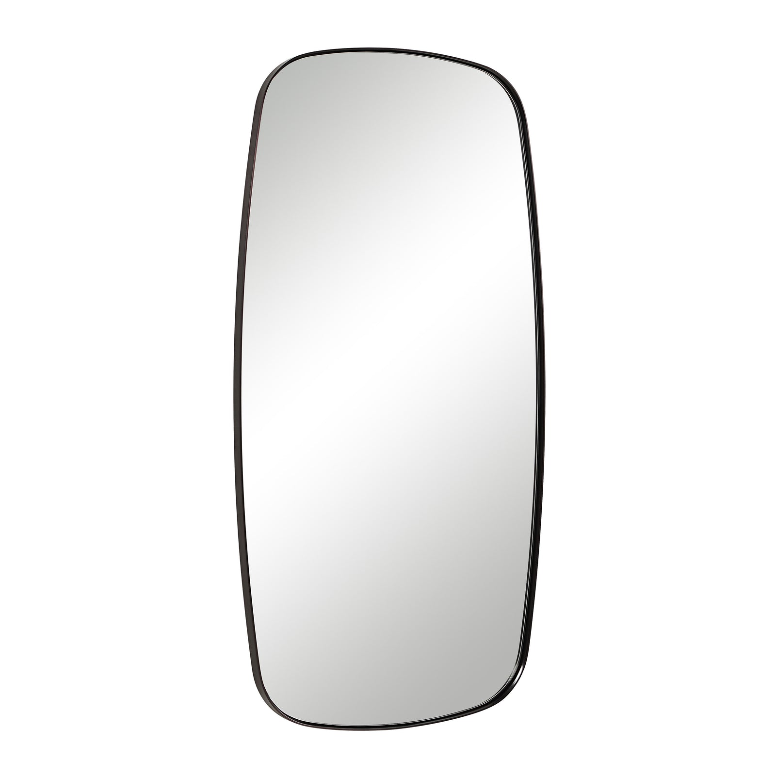 Nicoya Mirror with a sleek black frame and smooth reflective surface, front view.