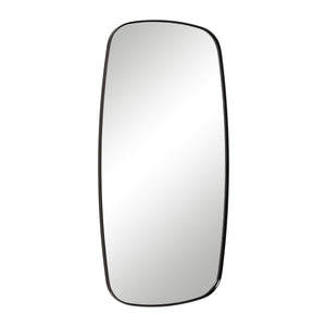 Nicoya Mirror featuring a black frame with rounded edges, showcasing a clear reflective surface.