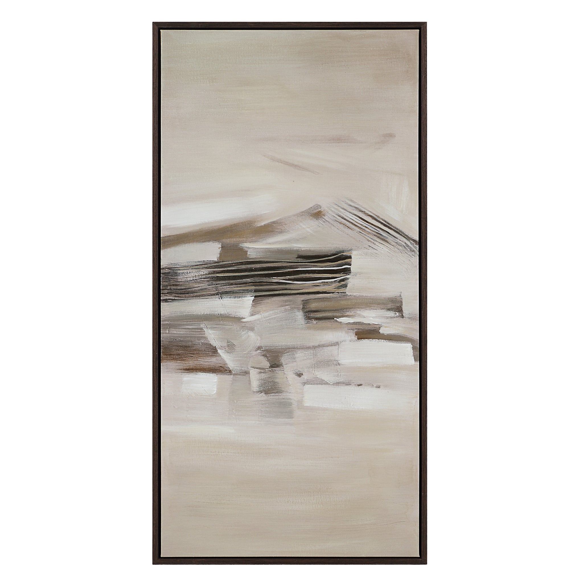 Lux canvas art by Renwil featuring an abstract composition in soft beige and brown hues.