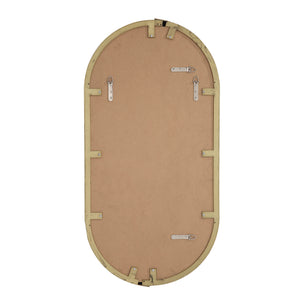 Back view of Aleah Wall Mirror displaying the mounting hardware and beige backing.