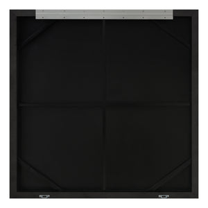 Back view of Flynn canvas art, showing a black frame and hanging hardware.