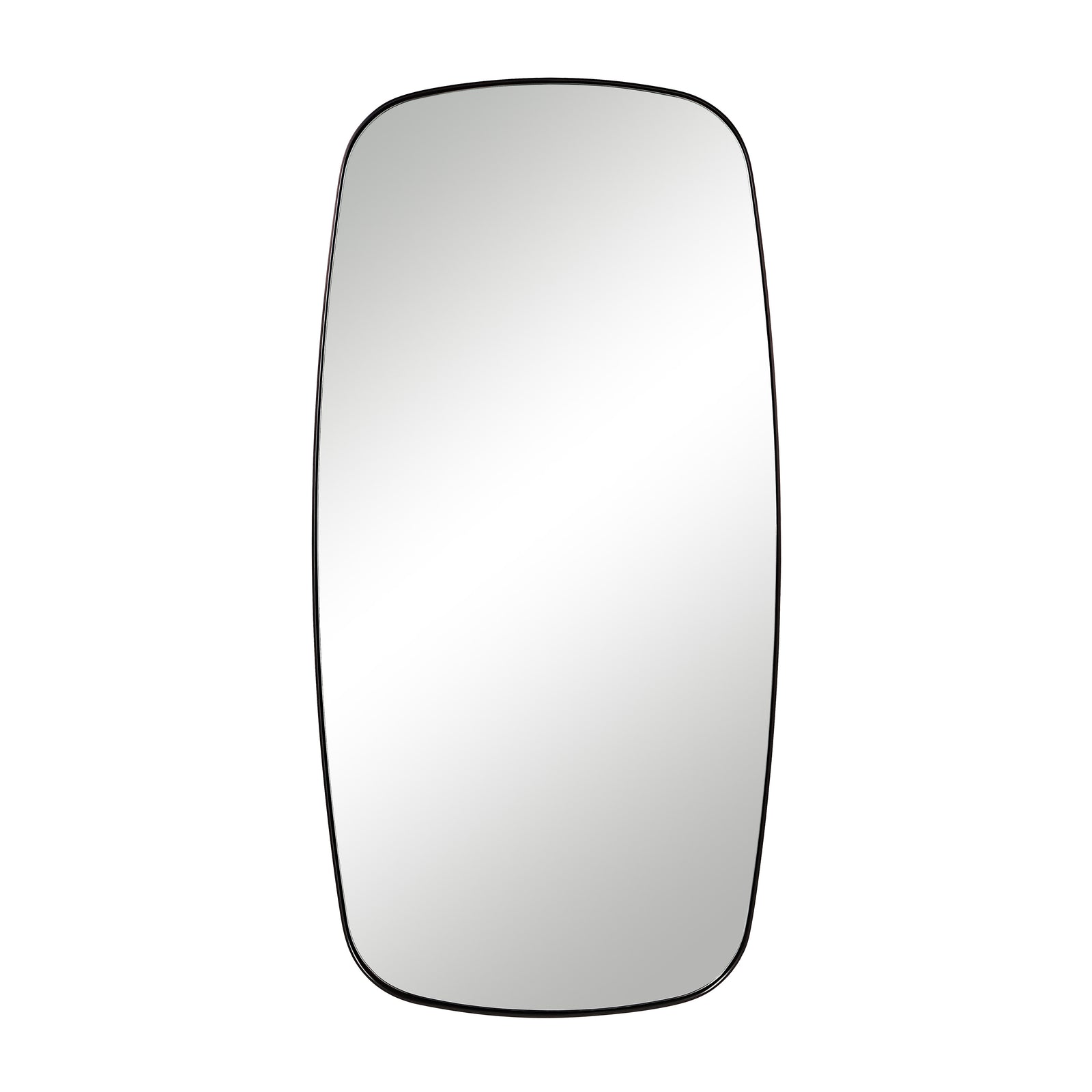 Nicoya Mirror with a sleek black frame and smooth reflective surface, front view.