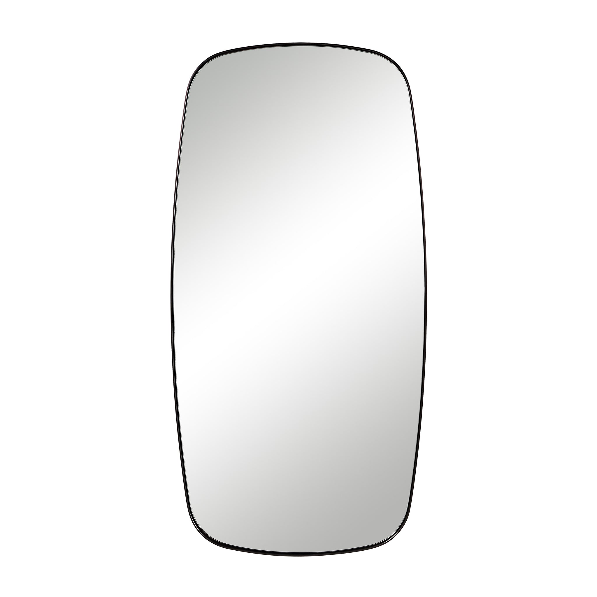 Nicoya Mirror with a sleek black frame and smooth reflective surface, front view.