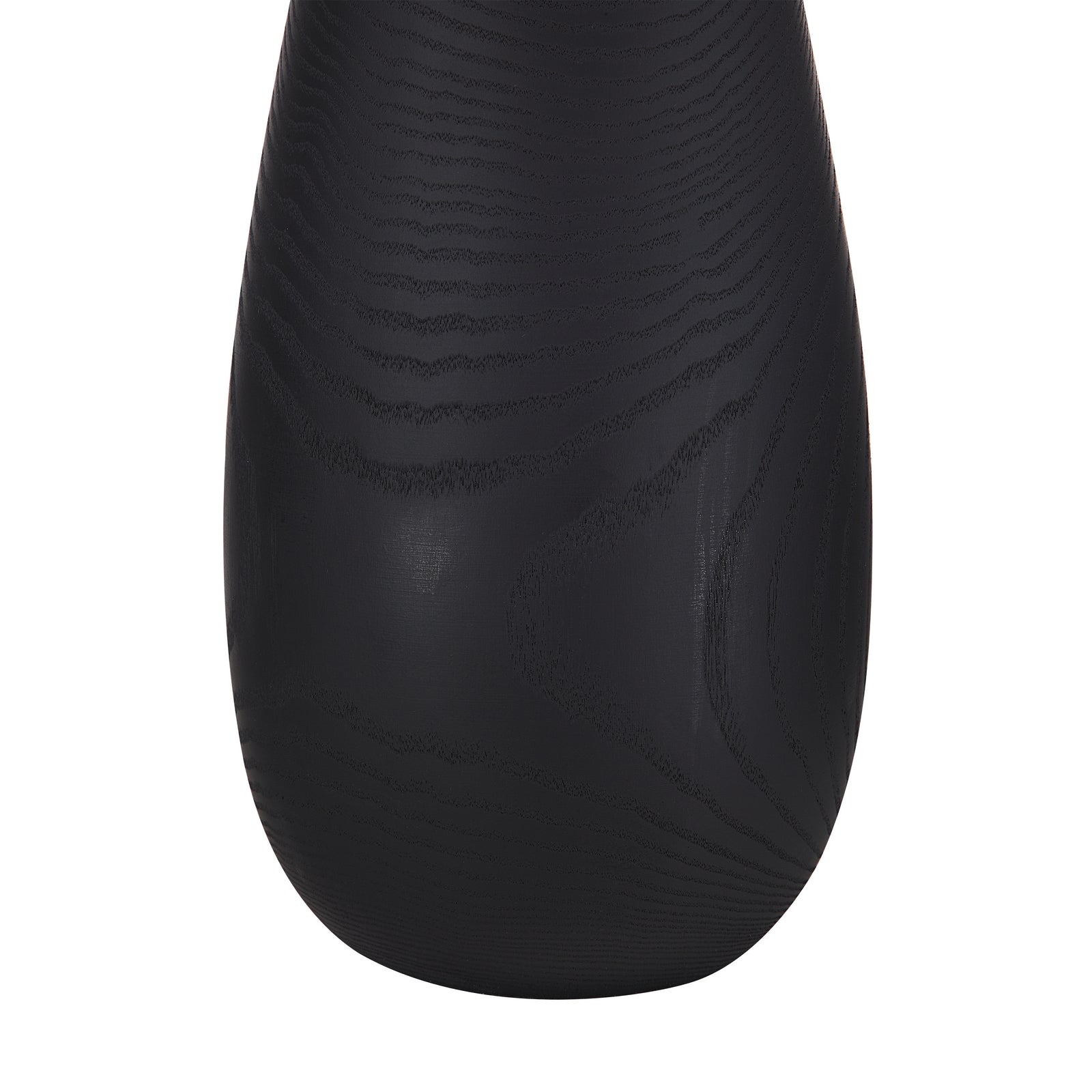 Tala Table Lamp with a black teardrop base and a white textured shade