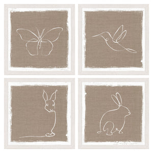 Cottage One Line Petite Wildlife Quartet Bundle