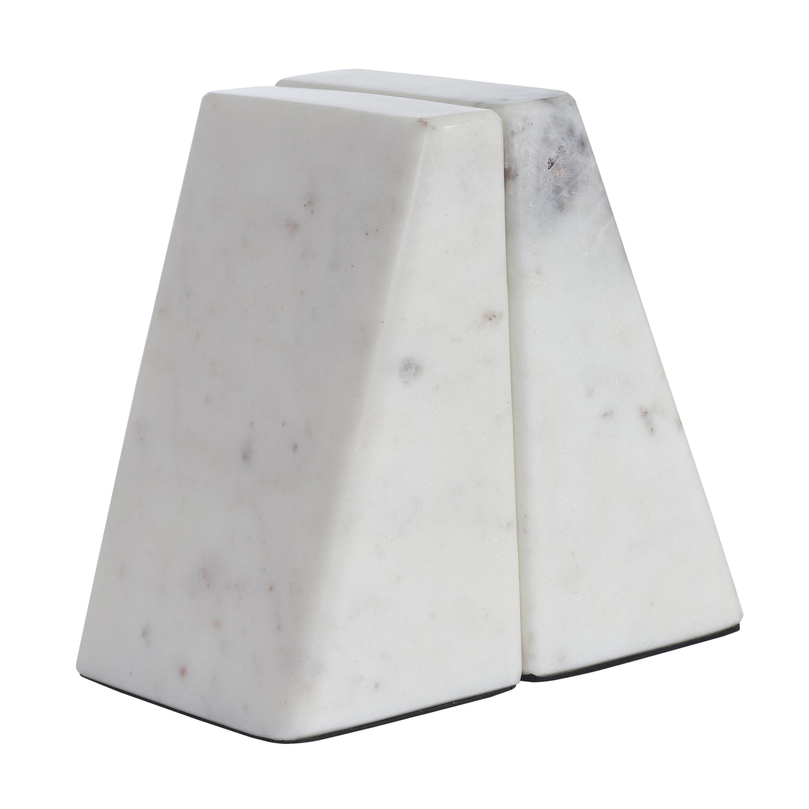 Carvella Statue bookends in Banswara marble, featuring a sleek triangular design.