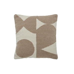 Ferla Indoor Pillow featuring abstract shapes in beige and cream colors