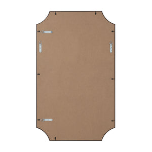 Back view of Torre mirror by Renwil, showing mounting hardware and brown backing.