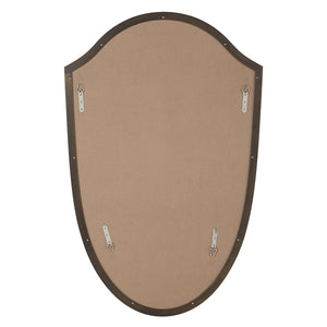Reims mirror by Renwil, back view showing mounting hardware and smooth backing.