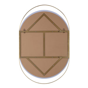 Back view of Ecru Wall Mirror displaying the structure and mounting hardware.