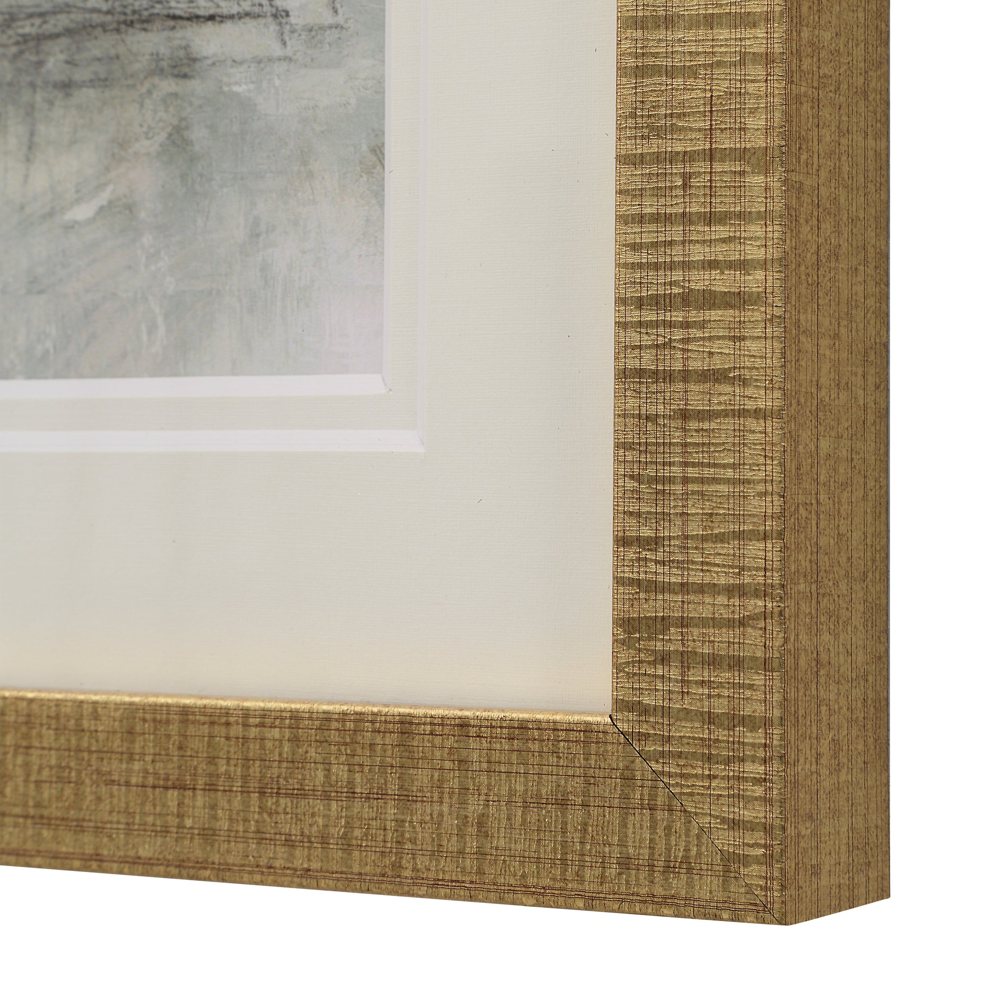 Close-up of Bellie wall art frame featuring a textured gold finish.