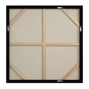 Back view of Nantes Canvas Art with wooden support and black frame.