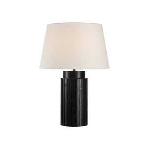 Stilus Table Lamp by Renwil featuring a black base and soft white shade
