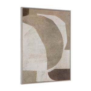 Alcea Canvas Art displayed vertically, featuring abstract shapes in muted tones.