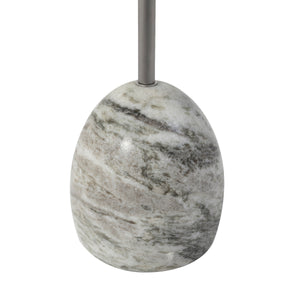 Aiden side table with a gray marble base featuring natural stone patterns.