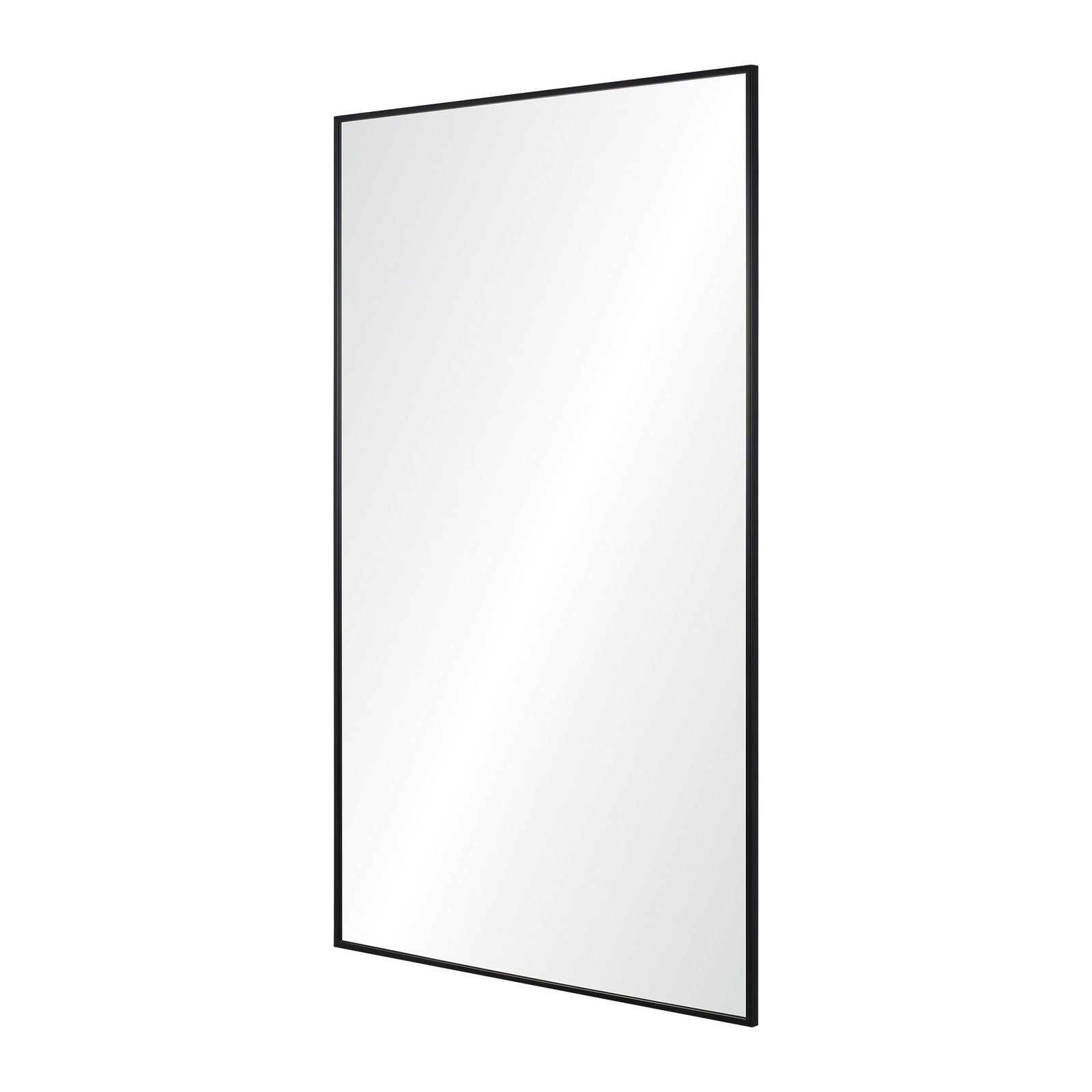 Amara Wall Mirror with a sleek black frame and reflective surface, front view.