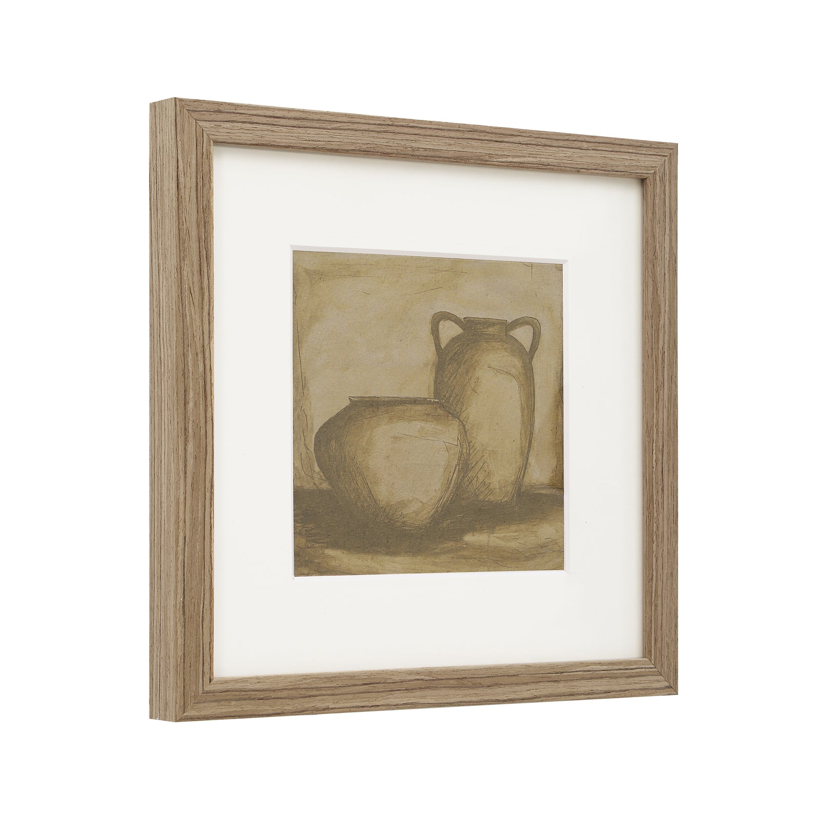 Vetro Canvas Art featuring two vases in a brown frame, showcasing earthy tones.