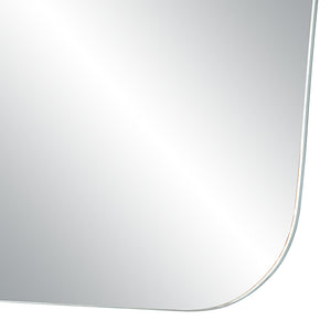 Selene Wall Mirror showcasing a close-up of its rounded corner and reflective surface.