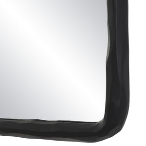 Close-up of Jorah Wall Mirror highlighting the textured black frame.