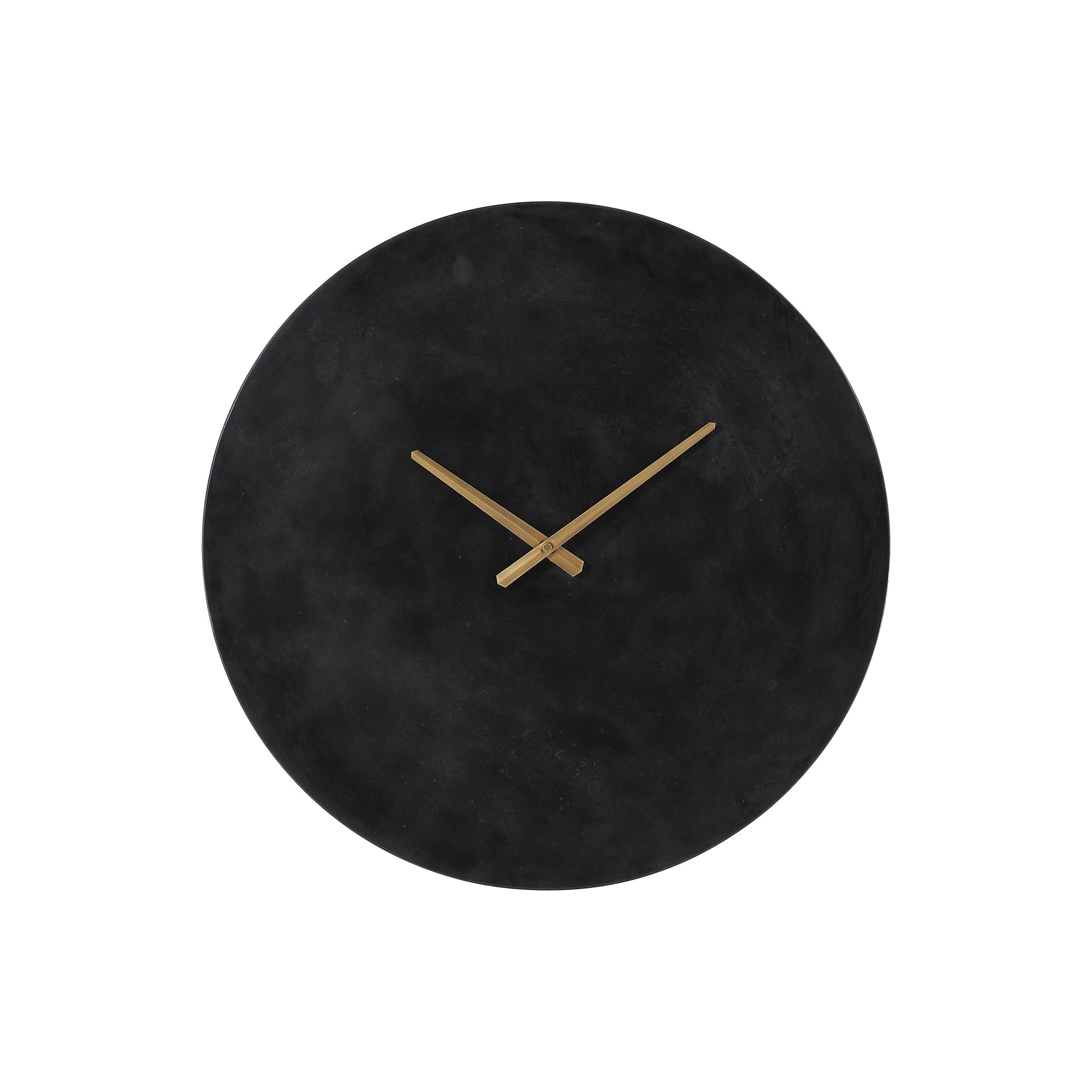 Darnay Wall Clock in black with gold hands, round shape, minimalist design.