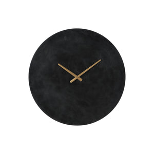 Darnay Wall Clock in black with gold hands, round shape, minimalist design.