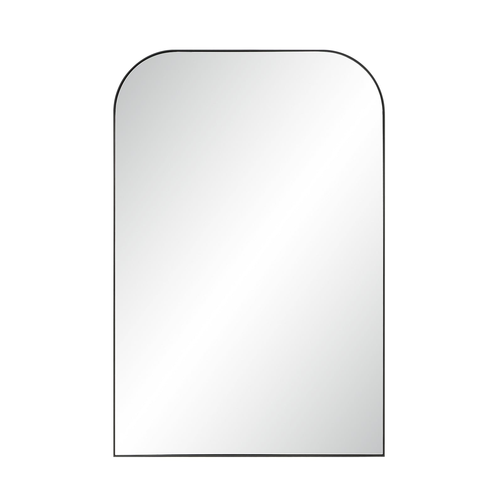 Opalina mirror with rounded top, clear reflective surface, and black outline.