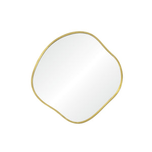 Nucleus Wall Mirror with a single organic-shaped design and a gold frame.