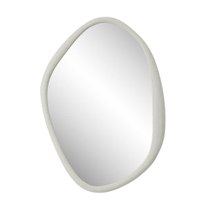 Folignio mirror with an organic shape and a smooth white frame