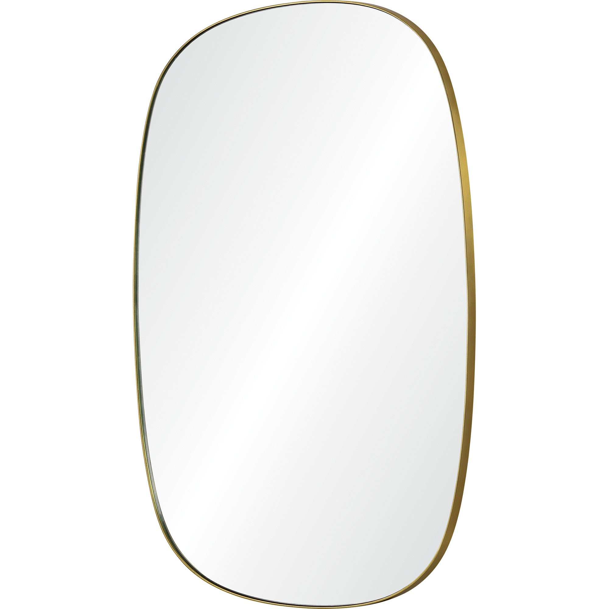 Gallegos Wall Mirror featuring a sleek design with a gold outline, angled view.