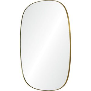 Gallegos Wall Mirror featuring a sleek design with a gold outline, angled view.