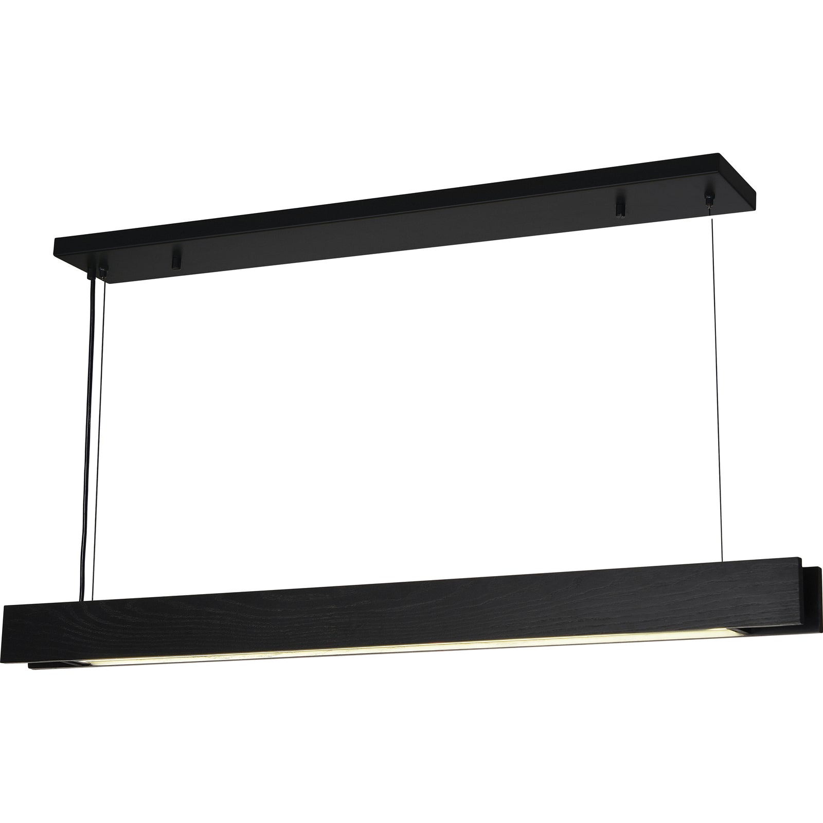 Taya Ceiling Fixture by Renwil, linear design in black wood finish, top view