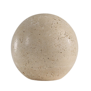 Cereza vase by Renwil, smooth beige round vase with a natural stone finish