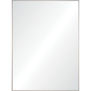 Carmelle Wall Mirror with a sleek silver frame, reflecting light in a minimalist design.