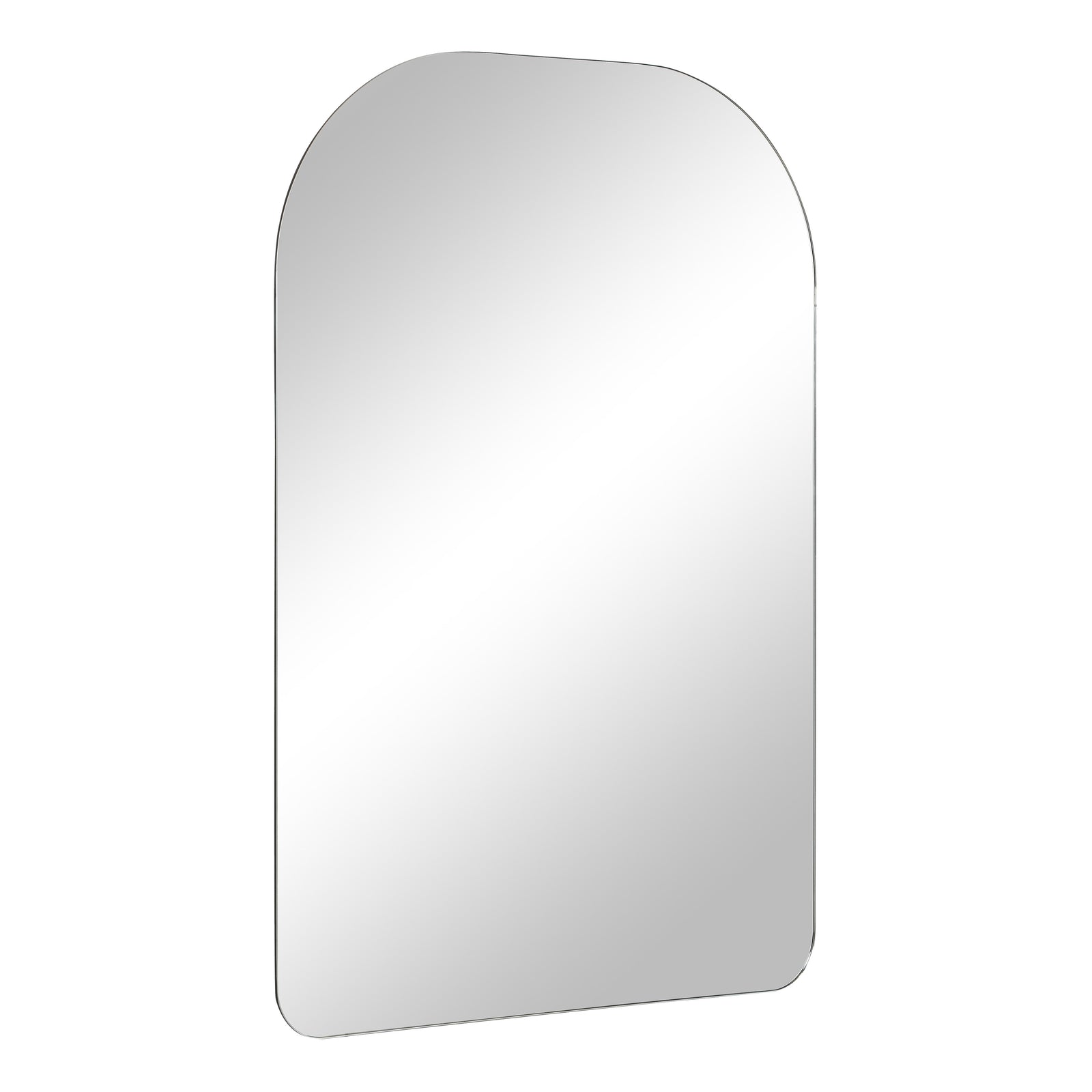 Chania mirror by Renwil, arched top, sleek silver frame, minimalist design